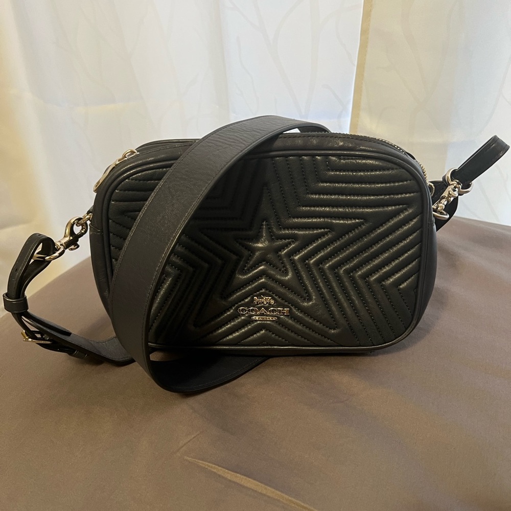 Coach/Marvel Blue Quilted Star Jes Leather Crossbody Bag